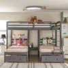 Full Over Twin & Twin Bunk Bed, Gray - ModernLuxe 2 Full Over Twin & Twin Bunk Bed, Gray - ModernLuxe -Kiddo Land Store GUEST 79b7c013 7d50 4adf bc02 4059ce6bb4d7