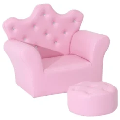 Qaba Kids Sofa Set, Children's Upholstered Sofa With Footstool, Princess Sofa With Diamond Decoration, Baby Sofa Chair For Toddlers, Girls, Pink 9 Qaba Kids Sofa Set, Children's Upholstered Sofa With Footstool, Princess Sofa With Diamond Decoration, Baby Sofa Chair For Toddlers, Girls, Pink -Kiddo Land Store GUEST 7c0b2df0 c374 4fdc a743 22b5dce8982a