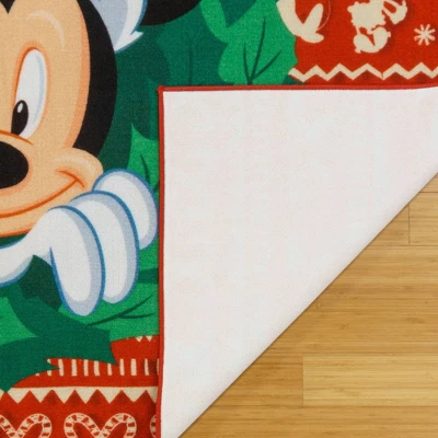 Disney Mickey Mouse Wreath 54"x78" Area Rug Red 5 Disney Mickey Mouse Wreath 54"x78" Area Rug Red - Image 3