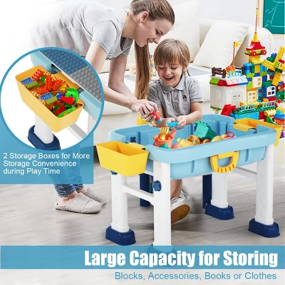 Costway 6 In 1 Kids Activity Table Set W/ Chair Toddler Luggage Building Block Table 6 Costway 6 In 1 Kids Activity Table Set W/ Chair Toddler Luggage Building Block Table - Image 4