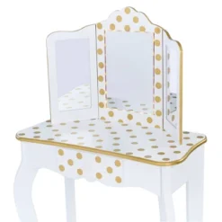 Fashion Polka Dot Gisele Play Vanity Set With Led Mirror White/Gold - Teamson Kids 23 Fashion Polka Dot Gisele Play Vanity Set With Led Mirror White/Gold - Teamson Kids -Kiddo Land Store GUEST 7f0465b5 7e31 4824 94e3 6c7674369f78