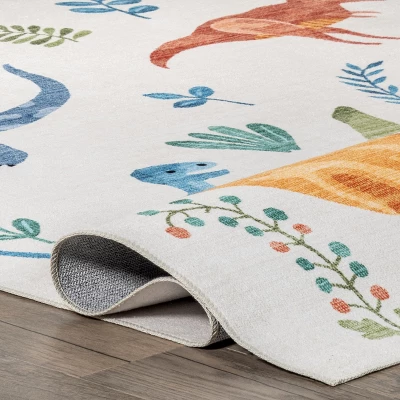 NuLOOM Eamon Dinosaur Machine Washable Kids Area Rug 5 NuLOOM Eamon Dinosaur Machine Washable Kids Area Rug - Image 3