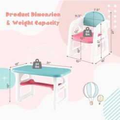 Costway 3-Piece Kids Table And Chair Set Toddler Activity Study Desk With Building Blocks -Kiddo Land Store GUEST 88f5deaa 37ef 4595 85e5 01ef19b3aa71