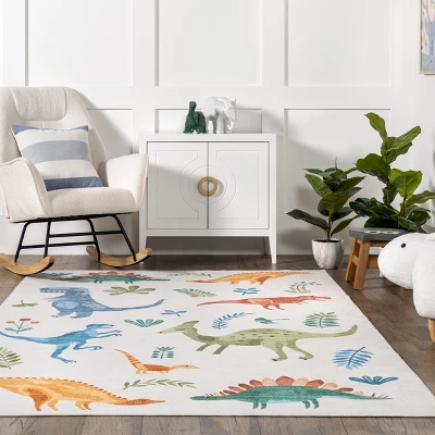 NuLOOM Eamon Dinosaur Machine Washable Kids Area Rug 9 NuLOOM Eamon Dinosaur Machine Washable Kids Area Rug - Image 7