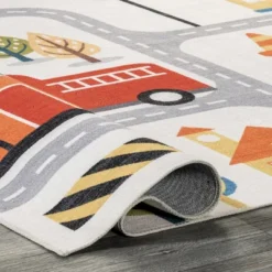 NuLOOM Carmina City Streets Machine Washable Kids Area Rug 3' X 5' In White Multi 12 NuLOOM Carmina City Streets Machine Washable Kids Area Rug 3' X 5' In White Multi -Kiddo Land Store GUEST 8a4058be 4fef 4e93 8958 11dcc8e69a24