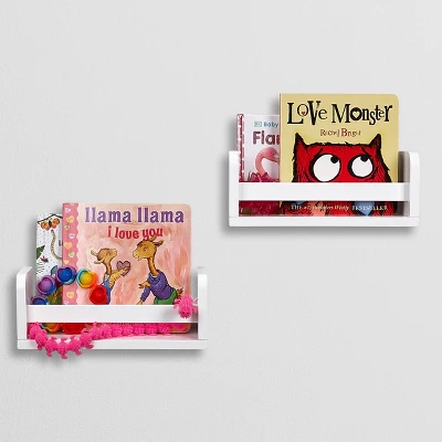 2pk Kids' 10" Floating Wall Mount Bookshelf Set White - RiverRidge Home 9 2pk Kids' 10" Floating Wall Mount Bookshelf Set White - RiverRidge Home - Image 7