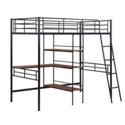 Twin Size Metal Loft Bed With Built-in Desk And Shelves - ModernLuxe -Kiddo Land Store GUEST 8e76cdcf 0be5 4bc4 bcfe 242c9f6ef4d0