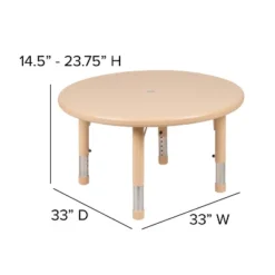 Flash Furniture 33" Round Plastic Height Adjustable Activity Table -Kiddo Land Store GUEST 8e98eecf 5413 4c84 ba5d 6930654e011f