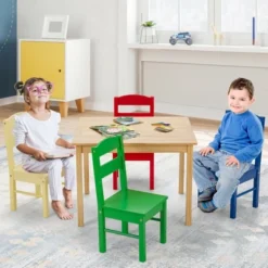 Costway Kids 5 Piece Table Chair Set Pine Wood Multicolor Children Play Room Furniture 14 Costway Kids 5 Piece Table Chair Set Pine Wood Multicolor Children Play Room Furniture -Kiddo Land Store GUEST 909e2d0e 0df5 4acc 9a67 53bdc1fc14dd