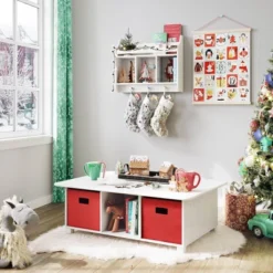 Kids' Book Nook Wall Shelf With Cubbies And Book Rack White - RiverRidge Home -Kiddo Land Store GUEST 9306eb4e 62ed 481d 9b1e 709a72538c0c