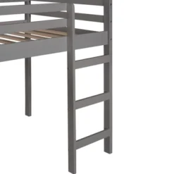 House Shape Twin Size Loft Bed With Slide, Gray - ModernLuxe -Kiddo Land Store GUEST 956f098b 8f1d 4b54 890e 7c8fd3fb27e5