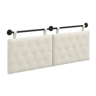 Full/Queen Remi Diamond Button Tufted Headboard Cloud White - Nathan James 2 Full/Queen Remi Diamond Button Tufted Headboard Cloud White - Nathan James