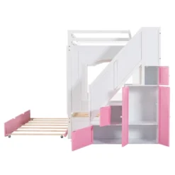 Full Over Full Bunk Bed With Trundle, Stairs, Ladders And Storage Cabinet-ModernLuxe -Kiddo Land Store GUEST a1380fe8 c1be 44fd 8433 7c90651a654b