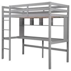 Twin Size Loft Bed With Desk, Shelves, And Ladder-ModernLuxe -Kiddo Land Store GUEST a3f09262 0462 4e16 aa53 3f98db054b0e