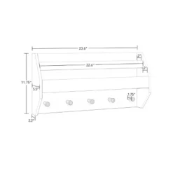 Kids' Catch-All Wall Shelf With Bookrack And Hooks White - RiverRidge Home -Kiddo Land Store GUEST a6500deb 9f7d 4c0c b856 24396c947ae7