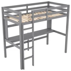 Twin Size Loft Bed With Desk, Shelves, And Ladder-ModernLuxe -Kiddo Land Store GUEST a806c0b9 554e 4ff0 a1b3 c9693b220dd6