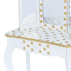 Fashion Polka Dot Gisele Play Vanity Set With Led Mirror White/Gold - Teamson Kids 24 Fashion Polka Dot Gisele Play Vanity Set With Led Mirror White/Gold - Teamson Kids -Kiddo Land Store GUEST a887a881 9a99 4916 8be7 43147eb330b7