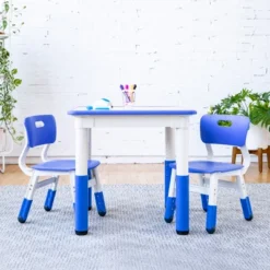 ECR4Kids Square Resin Dry-Erase Adjustable Activity Table With 2 Chairs (3-Piece Set) -Kiddo Land Store GUEST ac251a78 e206 4d11 b5f4 e7e94bc1ba3f