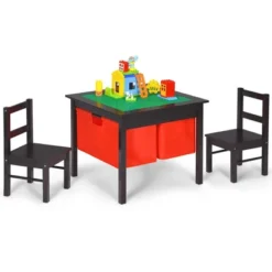 Costway 2-in-1 Kids Activity Table & 2 Chairs Set W/Storage Building Block Table -Kiddo Land Store GUEST acb60129 586a 4f17 8060 0711ae44014b