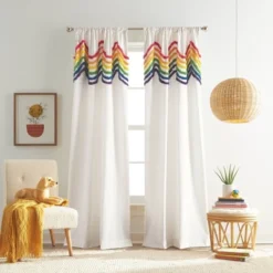 2pk Rainbow Tufted Striped Poletop Curtains - Dream Factory 13 2pk Rainbow Tufted Striped Poletop Curtains - Dream Factory -Kiddo Land Store GUEST ace91d7f fde8 4e46 85e1 294922e0103e