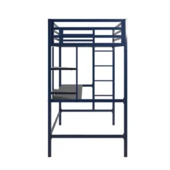Twin Maxwell Metal Loft Bed With Desk & Shelves Blue/Black - Novogratz -Kiddo Land Store GUEST ad68684f fd18 4423 a5a4 1e0d0881a576