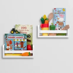 2pk Kids' 10" Floating Wall Mount Bookshelf Set White - RiverRidge Home 19 2pk Kids' 10" Floating Wall Mount Bookshelf Set White - RiverRidge Home -Kiddo Land Store GUEST adee4863 3a76 44ff 9c2f 65d41d614452