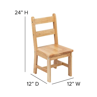 Flash Furniture Kids Solid Hardwood Table And Chair Set For Playroom, Bedroom, Kitchen - 3 Piece Set 13 Flash Furniture Kids Solid Hardwood Table And Chair Set For Playroom, Bedroom, Kitchen - 3 Piece Set - Image 11