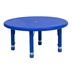 Flash Furniture 33" Round Plastic Height Adjustable Activity Table -Kiddo Land Store GUEST b1dd6dd3 4bcf 43ae acee 5a4eb3531530
