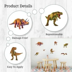 T-Rex And Friends Wall Decor - Decalcomania -Kiddo Land Store GUEST b1e83498 587f 477c 9cda d60e0a61a3bd