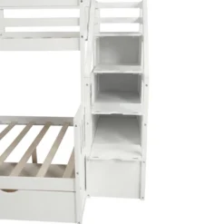 Twin Over Full Bunk Bed With Drawers,Storage Staircase And Slide-ModernLuxe -Kiddo Land Store GUEST b52c0d6d 1ddb 4419 b760 64eb2eb886b3