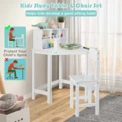 Costway Kids Corner Desk & Chair Set Wooden Study Writing Workstation With Storage & Hutch -Kiddo Land Store GUEST b5e0822d f3f7 48e6 bb90 1eb05b43e364