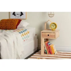 Sweedi Solid Wood 1 Drawer Nightstand Natural Wood - South Shore -Kiddo Land Store GUEST b9d277ae 05fe 4c22 81c3 34110692746c