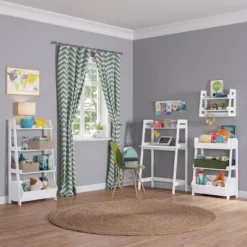 Kids' Desk With Ladder Shelf Storage And 2 Bonus Magnetic Art Display Bars White - RiverRidge Home -Kiddo Land Store GUEST bc38fba0 9bbb 4d61 8f14 6b06cb63928e 1