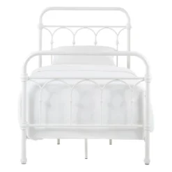 Twin Caledonia Metal Bed Antique White - Inspire Q -Kiddo Land Store GUEST bcc4a1ed ca5c 4c91 8d42 c6e45369a5d0