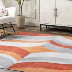 NuLOOM Ilana Retro Machine Washable Kids Area Rug -Kiddo Land Store GUEST be2fa3a9 dcc5 48c3 913a 5050a049ac16