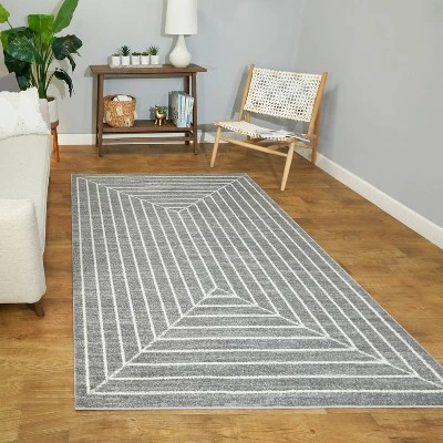 5'3"x7' Elias Stripe Kids' Area Rug Gray - Balta Rugs 3 5'3"x7' Elias Stripe Kids' Area Rug Gray - Balta Rugs