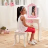 Polka Dot Fashion Prints Vanity Table & Stool Set Pink - Teamson Kids -Kiddo Land Store GUEST c085ed1a 3ced 49ef 9514 3aad9d289255