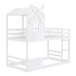 Twin Over Twin Bunk Bed With Roof, Window, Guardrails And Ladder - ModernLuxe 15 Twin Over Twin Bunk Bed With Roof, Window, Guardrails And Ladder - ModernLuxe -Kiddo Land Store GUEST c08b1bcf efa8 4446 8964 959872628796