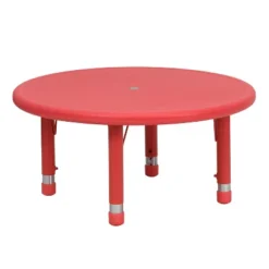 Flash Furniture 33" Round Plastic Height Adjustable Activity Table -Kiddo Land Store GUEST c2397513 2406 434a 9bfa a8bf5e142b7d