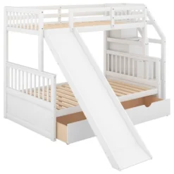 Twin Over Full Bunk Bed With Drawers,Storage Staircase And Slide-ModernLuxe -Kiddo Land Store GUEST c3a34157 1d18 43b7 98ff a83a68a400e6