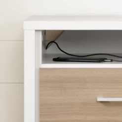 Munich 2 Drawer Nightstand - White/Soft Elm - South Shore -Kiddo Land Store GUEST c5b22852 0d9a 4312 afe0 1c2cc834a6b1