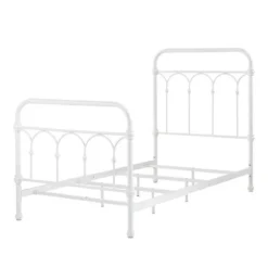 Twin Caledonia Metal Bed Antique White - Inspire Q -Kiddo Land Store GUEST c757a6c0 9ca8 4a18 ba88 c8b95bee6191