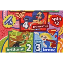 KC CUBS | DC Super Hero Girls Kids Hopscotch Number Counting Educational Learning & Game Play Nursery Bedroom Classroom Rug Carpet, 2' 7" X 6' 0" -Kiddo Land Store GUEST c7eb708f e777 4580 8325 f4a38442133c