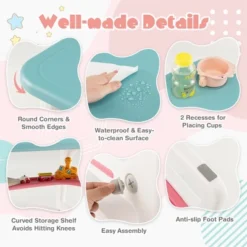 Costway 3-Piece Kids Table And Chair Set Toddler Activity Study Desk With Building Blocks -Kiddo Land Store GUEST c8980cb9 9fb5 4937 99de 07e659170118