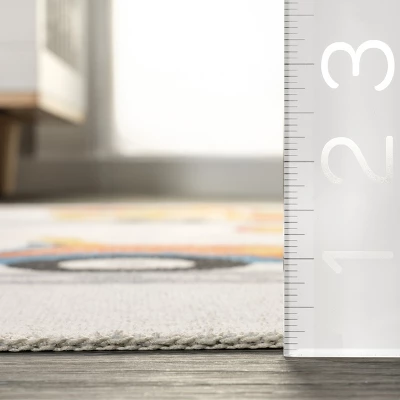 NuLOOM Carmina City Streets Machine Washable Kids Area Rug 3' X 5' In White Multi 4 NuLOOM Carmina City Streets Machine Washable Kids Area Rug 3' X 5' In White Multi - Image 2