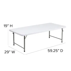 Emma And Oliver 4.93-Foot Kid's Granite White Plastic Folding Activity Table - Play Table -Kiddo Land Store GUEST ca401930 3ca2 43e4 a6f4 88afb68478bb