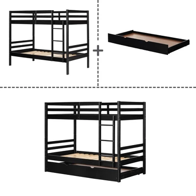 Fakto Bunk Beds With Trundle Matte Black - South Shore 9 Fakto Bunk Beds With Trundle Matte Black - South Shore - Image 7