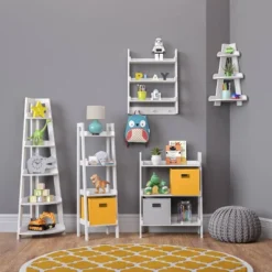 Kids' Corner Ladder Wall Shelf White - RiverRidge Home -Kiddo Land Store GUEST d795a61f a23e 402c bbf5 22117f82edd7