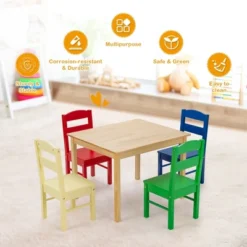Costway Kids 5 Piece Table Chair Set Pine Wood Multicolor Children Play Room Furniture 15 Costway Kids 5 Piece Table Chair Set Pine Wood Multicolor Children Play Room Furniture -Kiddo Land Store GUEST d93d385b 3db3 43f6 aa58 575c987df40d