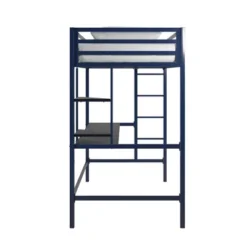 Twin Maxwell Metal Loft Bed With Desk & Shelves Blue/Black - Novogratz -Kiddo Land Store GUEST dada2b4d 25bf 4adc 8da3 bb2f0c6a4f95